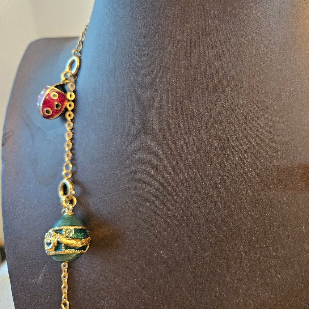 Vintage Joan Rivers Faberge Egg Necklace - Picture 10 of 16